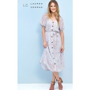 LC Lauren Conrad Cottage Core Floral Shirtdress